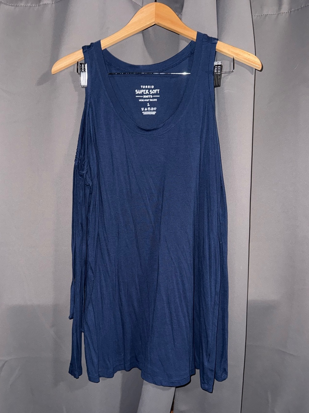 torrid Navy Super Soft Scoop Neck long sleeve